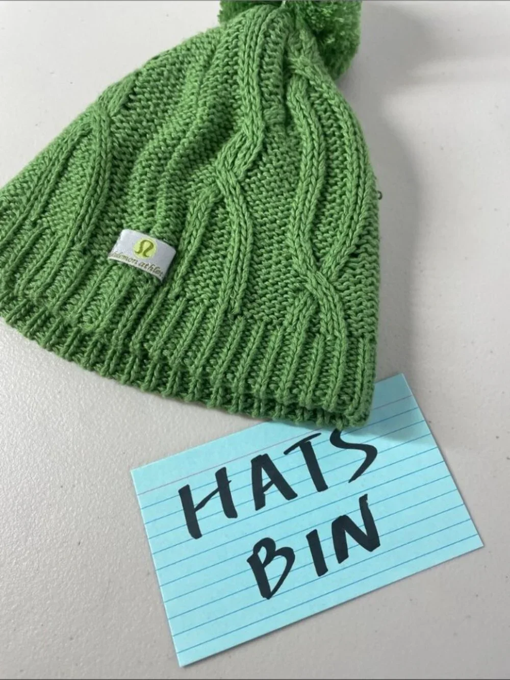 lululemon athletica Kids Knit Pom Beanie in Green Winter Gorpcore Hat One Size